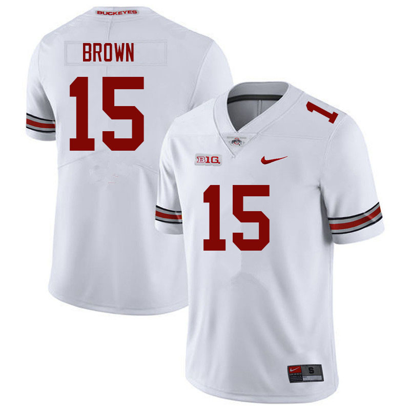 Men #15 Devin Brown Ohio State Buckeyes College Football Jerseys Sale-White